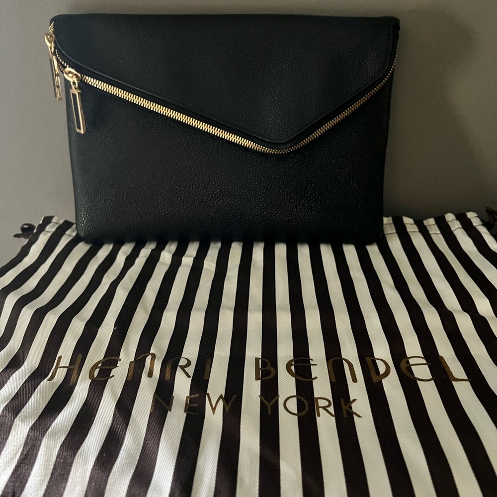 Henri Bendel black crossbody clutch